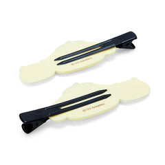 Sanrio Pom Pom Pudding long bangs clip worn with makeup for neat, polished hair
