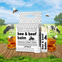 Santa Cruz Paleo beef tallow lip balm 4-pack pack-open view shows accessible lip care.