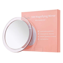 SANTOO 10X magnifying mirror with three suction cups for precise makeup