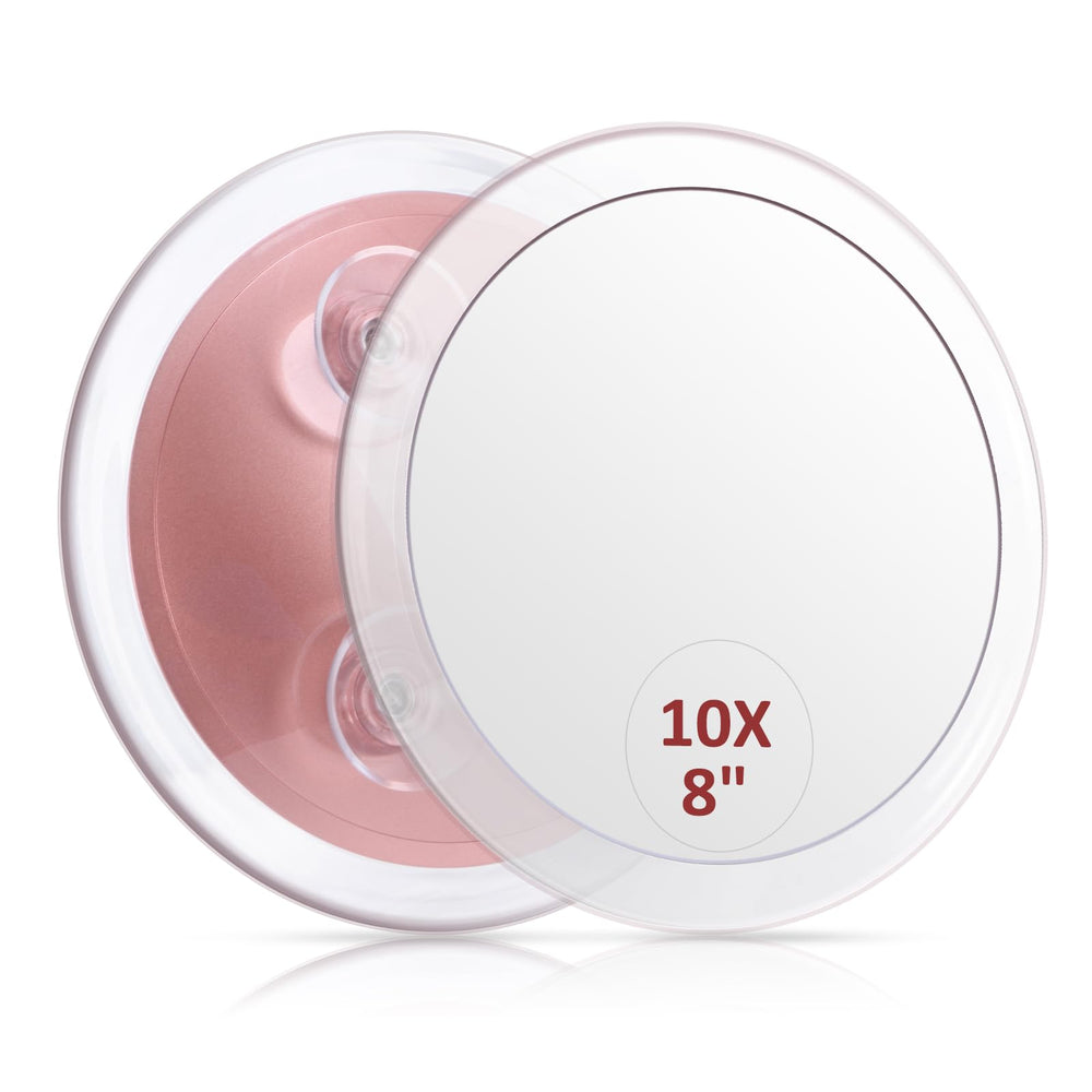 SANTOO large 8-inch round magnifying mirror with 10x magnification for precise grooming