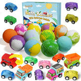 Santrela bath bombs with cars inside promote fun bath time surprises for kids