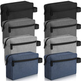 Sanwuta 8-pcs travel toiletry bag in black with water-resistant lining for organized packing.