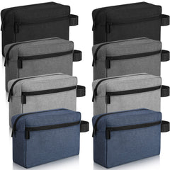 Sanwuta 8-pcs travel toiletry bag in black with water-resistant lining for organized packing.