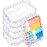 Sanwuta clear hard zipper case front view with six-pack organization for travel