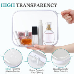 Sanwuta clear hard zipper case stacked display shows compact storage.