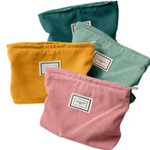 Sanwuta four-pack velvet makeup bags front view for organized travel