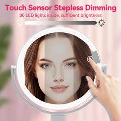 SANYCASA makeup mirror stepless dimming for custom brightness and shadow control.