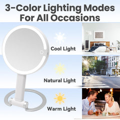 SANYCASA three-color temperature lighting adapts from cool to warm for accurate tone matching.