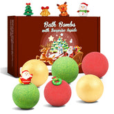 sanyi Christmas bath bombs six-pack on white background for kids' bath time fun.