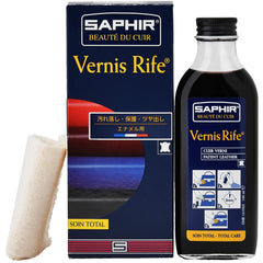SAPHIR Vernis Rife patent leather cleaner bottle delivers high-gloss cleaning