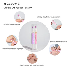 SASSYTIP Ceramic Tip close-up highlights gentle exfoliation for delicate nail beds.