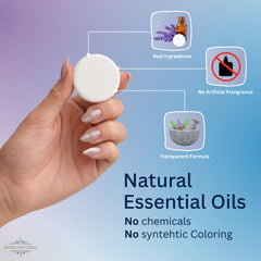 Satavi Naturals lavender steamers close-up for relaxing sleep and relaxation.