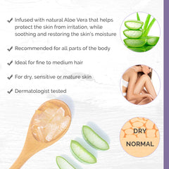 SATIN SMOOTH Aloe Vera Wax ingredients close-up featuring aloe vera for soothing care