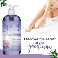 Satin Smooth Azulene close-up highlights Azulene soothing formula