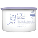 SATIN SMOOTH Honey Wax jar highlights a nourishing formula for coarse hair removal