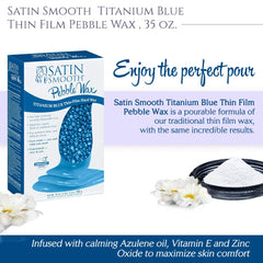 SATIN SMOOTH titanium blue hard wax pebble texture visual supports easy grip during application