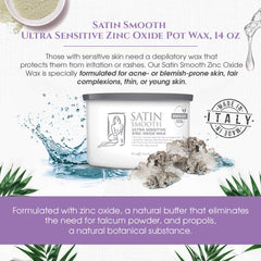 SATIN SMOOTH Ultra Sensitive wax application on face demonstrates precise removal of fine hair.