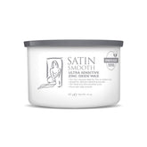 SATIN SMOOTH Ultra Sensitive Zinc Oxide Wax packaging highlights a gentle formula for sensitive skin.