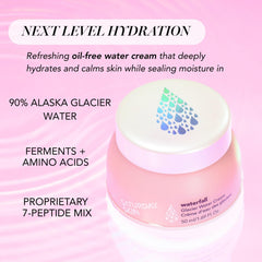 Saturday Skin gel texture close-up highlighting fast-absorbing, lightweight hydration.