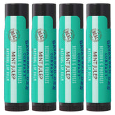 Savannah Bee Mint Julep Lip Balm pack4 box showing four tubes for everyday moisture