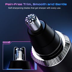Savilab nose hair trimmer with dual-edge blades for precise, painless grooming.