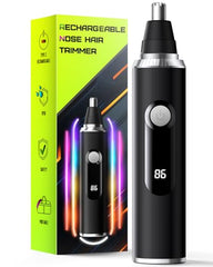 Savilab nose hair trimmer with LED display for quick battery checks on the go.