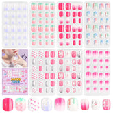 SAVILAND 168pcs kids nails set with varied sizes and colors for creative nail art in pretend-play
