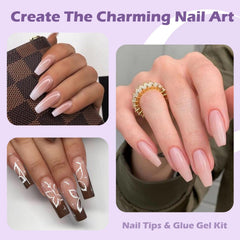 SAVILAND 4-in-1 nail glue gel demonstrates quick-setting nails and versatile nail art.