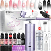 SAVILAND 7-in-1 Pro Airbrush Set pink-nail-polish for fast salon-quality color