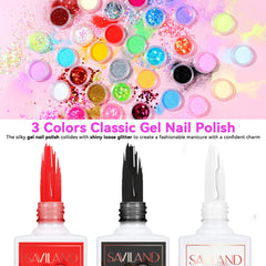 SAVILAND acrylic powder trio suitable for all-season nails.