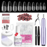 SAVILAND almond-nail-tips-500-pcs shown for natural-looking extensions you can apply at home.