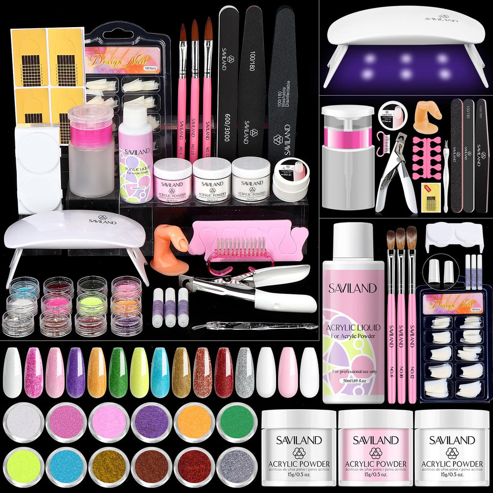 Saviland beginners nail-kit box showing contents for at-home practice.