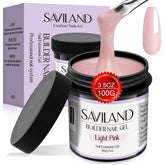 SAVILAND builder nail gel bottle close-up ideal for smooth extensions.