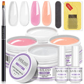 SAVILAND Builder Nail Gel Kit in 4 colors enables versatile extensions with salon-like results.