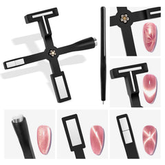 SAVILAND cat eye magnet pen demonstrates precise control for dramatic nail designs at home.