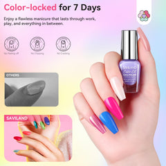 SAVILAND Color Artistry Nail Polish Set fast-drying formula saves time on nails.