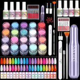 SAVILAND dip powder kit 20 colors swatches for durable, glossy DIY nails.
