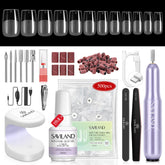 SAVILAND Gel Nail X Kit Short Square contents for at-home manicure efficiency