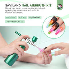 SAVILAND nail airbrush with metal cup for clean, controlled application