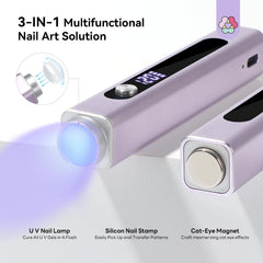 SAVILAND UV nail lamp stamp combo for DIY nail art at home.
