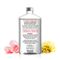 Sayman Salve toner being applied with a cotton pad for cleansing.