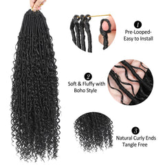 Scanbos Boho Locs in natural black 1B color for daily wear.
