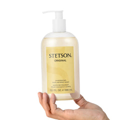 SCENT BEAUTY Stetson Original close-up showing creamy foam and citrus-patchouli tones