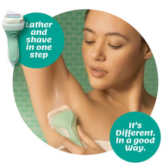 Schick Intuition 4-blade pivoting head glides smoothly over contours.