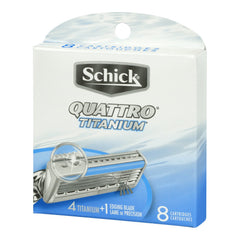 Schick Quattro conditioning strips moisturize for soft skin.