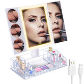 Schliersee Trifold Mirror lit-setup demonstrates even lighting for precise makeup application