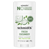 Schmidt's Fresh Cucumber deodorant bottle showing aluminum-free formula for daily freshness