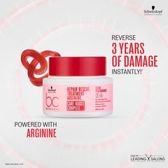Schwarzkopf BC Peptide Repair Rescue label close-up highlights premium peptide formula