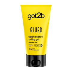 Schwarzkopf Got2b Glued bottle closeup reveals strong hold in action