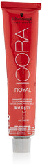 Schwarzkopf Igora Royal 7-0 bottle demonstrates precise medium blonde color formulation for even results.